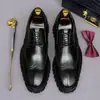Nuevos Zapatos de Cuero de Vaca Brogue, Zapatos Casuales Profesionales Derby de Cuero Genuino para Hombre, Zapatos de Moda para Hombre con Suela Gruesa que Aumentan la Altura