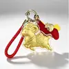 Ouro Puro 999 Tenha Dinheiro para Gastar Pingente de Ouro Ovelhinha Ornamentos de Folha de Ouro Chaveiro do Signo de Carneiro Presente para Empresas Lembrança