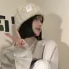 Gorro Japonés de Estudiante de Color Sólido para Niños de Otoño e Invierno Lana de Punto Grueso de Alto Valor Gorro Frío Holgado para Cabeza Grande
