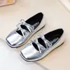 Zapatos de Princesa para Niñas Primavera y Otoño Nuevos Zapatos de Color Liso con Lazo para Niños Zapatos de Cuero para Pasarela y Escenario para Niños Zapatos Pequeños de Cuero