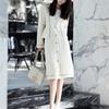 Ropa de Otoño e Invierno, Moderna y Elegante, Dama Rica Estilo Francés, Estilo de Alta Gama, Estilo Occidental, Chaqueta de Moda Blanca Estilo Chanel para Mujer