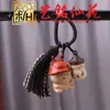 Pingente de garrafa coelho esculpido em madeira de faia, Ornamento de chaveiro coelho do zodíaco de desenho animado Yiming Xianyuan, pequeno presente