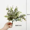 Plantas verdes simuladas com Yang, com 5 cabeças e 3 ramos, folhas redondas brancas em spray, decoração de engenharia Yugali, parede de fundo de casa, decoração de sala de estar