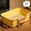 Bandeja para Arena de Gato de Gran Tamaño Anti-salpicaduras Inodoro para Gato Big Mac Bandeja para Arena de Gato Semi-cerrada Tienda de Fábrica de Suministros para Mascotas