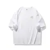 Explosões Transfronteiriças Bordado Sorriso Sol Verão 2024 Camiseta de Manga Curta Solta Masculina e Feminina Solta Versátil 100% Algodão Puro