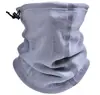 Bufanda polar de invierno para el cuello, máscara para ciclismo nocturno al aire libre, cubierta de cuello de media cara a prueba de frío para esquí con tira reflectante y cordón, ligera