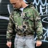Cárdigan Holgado con Capucha y Estampado de Camuflaje Callejero Europeo y Americano, Sudadera con Cremallera Estilo Punk de Moda para Hombre y Mujer