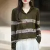 Cárdigan de Punto con Capucha a Rayas Retro para Mujer, Suéter Abrigo Holgado de Bloques de Color, Estilo Perezoso Casual, Abrigo de Otoño