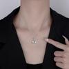 Di Feng S999 Cadena de Plata Planeta de los Sueños Collar Femenino Colgante de Piedra Lunar Cadena para Clavícula Cadena de Cuello Mariposa Estilo Hada