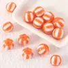 Contas Acrílicas Redondas de Melancia em Cores Doces, Contas Listradas, Contas Bicolores, Acessórios para Joias DIY Feitos à Mão, Contas com Furo Reto, Contas Soltas