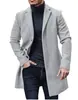 Novo Casaco de Lã Masculino 2026, Gabardine de Lã Masculino de Comprimento Médio Cruzado, Disponível em Várias Cores e Tamanhos