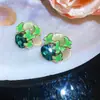 Nota de Flor de Cisne Morado~Pendientes de Mariposa con Goteo de Aceite de Aguja de Plata Vintage para Mujer, Pendientes de Estilo Fresco Primavera/Verano, Pendientes de Diseño Único