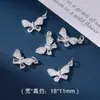 Prata Alto Retenção de Cor Floco de Neve de Diamante Cauda de Peixe Pingente Acessórios Liga Anti-Perfuração Borboleta Cauda de Peixe Pingente DIY Pulseira