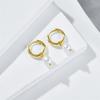 Pendientes transfronterizos con nuevo baño de cobre oro real de 14k perla de agua dulce moda europea y americana simples barrocos de lujo ligero