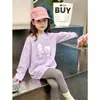 Camiseta de manga larga 100% algodón para niña 2026 nuevo top infantil elegante para niñas, para primavera y otoño, camiseta básica con estampado de dibujos animados