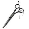 Tesoura de Cabeleireiro 6.0 polegadas Pedra Negra Cabo de Bambu, Tesoura de Corte de Cabelo, Tesoura Reta, Tesoura de Franja, Tesoura Desbastadora, Tesoura Desbastadora