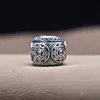Plata de Ley S925 Separadores de Cuentas Madera Dorada Fuego Agua Tierra Cuentas de Transferencia Passepartout Central Giratorio Pulsera Collar Hecho a Mano DIY