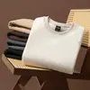 Sudadera de Polar Cálida de Color Sólido Versátil con Cuello Redondo Nueva para Otoño/Invierno 2026 para Hombre, Sudadera Cálida de Polar Casual para Usar en Capas o Como Prenda Exterior