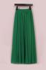 Saia de Chiffon Europeia e Americana, Outono, Boêmia, Saia Longa, Cintura Alta, Cor Sólida, Tamanho Plus, Saia A-Line, Saia de Praia Longa até o Chão