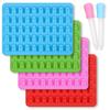 50 Moldes de Silicone de Urso de Desenho Animado para Chocolate Ferramentas de Confeitaria DIY Forma para Bandeja de Gelo de Gelatina e Gomas com Conta-gotas