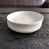 Plato Raya Blanca Pura de Alta Calidad Simple para Uso Doméstico, Plato de Cerámica, Plato para Platos Fríos, Plato de Desayuno, Plato de Hueso para Uso Doméstico