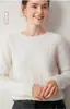 Nuevo Otoño/Invierno 100% Cachemir para Mujer Cuello Redondo Manga Larga Tejido de Punto Trenzado Versátil para el Trabajo Holgado Adelgazante Top Base