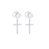 Pendientes de Perlas Estilo Minimalista Ins Europeo y Americano para Mujer, Pendientes Versátiles de Acero Inoxidable de Lujo Ligero de Gama Alta