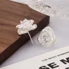 Novos Brincos de Flor Prateados Tridimensionais de Camada Dupla com Diamantes Cintilantes, Design de Nicho, Brincos Femininos Únicos e Estilosos