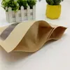 Bolsa de papel Kraft transparente esmerilado al por mayor para ventana, bolsa autosellante con aroma a nuez, té, té perfumado, bolsa autosoportante para alimentos a prueba de humedad