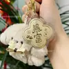 Llavero Dorado Corazón Trébol de Cuatro Hojas Princesa Amuleto de Buena Suerte Oro Puro 999 Peluche Año del Caballo Colgante Regalo Mayoreo