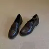 Mocasines de piel de oveja estilo británico con tacón grueso, nueva colección otoño/invierno 2026, sin cordones, punta profunda, zapatos de cuero para mujer con tacón grueso