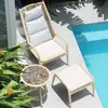 Mesa y Silla de Balcón Mesa de Café Pequeña Silla de Mimbre Combinación Casual de Tres Piezas Terraza Exterior Silla de Ratán Mesa y Silla Resistentes a la Lluvia para Exteriores