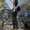 Calça Jeans Reta Moda 2023 Nova Feminina Cintura Alta Retrô Solta Slim Hip Hop Spice Girls Camuflado Macacão
