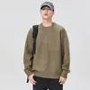 Suéter Tricotado Masculino de Gola Redonda Quente de Inverno Novo Retro Solto Pulôver Costura Jovem Versátil Casual Tendência Marca