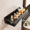Estante de almacenamiento para baño, organizador de baño de pared sin taladro, bandeja de pared para inodoro, lavabo, lavado de manos y área de ducha