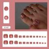 Vermelho Marrom Brilhante Flash Wearable Nail Art Removível Remendo Curto Unha Penetração de Gelo Avançado Acabado Remendo 24 Peças
