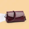 Bolsa Feminina Transversal, Nova Bolsa de Ombro, Novo Zíper Duplo Retrô, Bolsa Transversal Lisa Simples e Fashion, Bolsa Quadrada Pequena para o Dia a Dia