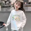 Camiseta de Manga Larga para Niños, Ropa Nueva de Primavera, Camiseta Básica Blanca para Niñas, Algodón Puro, Prenda Interior Holgada para Niños Medianos y Grandes, Top de Cuello Redondo