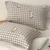 Par de Toallas Almohada de Gasa de Cuatro Capas Estilo Coreano Femenino Todo Algodón para Uso en Casa, Toalla Acolchada para Almohada de Adulto Individual
