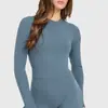 Tops Deportivos Delgados Transfronterizos para Yoga y Deportes al Aire Libre para Mujer, Camisetas de Manga Larga de Secado Rápido, Ropa de Yoga Ajustada para Fitness, Running y Entrenamiento