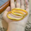 Pulsera Corazón de Loto de Barro Antiguo de Alta Calidad Sutra del Corazón Arena Dorada Lujo Accesible Simple Sólido Boda Pulsera de Boda