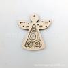 Série Decoração de Natal Placa de Madeira de Choupo Camada Dupla cerca de 7cm Pingente de Madeira Criativo Artesanato DIY Fofo