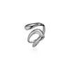 Anillo Abierto de Acero Inoxidable Transfronterizo para Mujer, Versátil y Personalizable, Simple Moda Transfronteriza Europea y Americana Anillo Abierto de Acero de Titanio