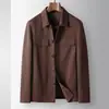 Chaqueta para Hombre 2026 Otoño/Invierno Solapa Estilo Ropa de Trabajo Punto Lana Lujo Juvenil Casual de Negocios Estilo Old Money Abrigo
