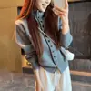 Cardigan de punto 100% lana, diseño de un solo botón con cuello semi-alto, Nuevo Estilo Otoño/Invierno 2026, Top Versátil de Temperamento para Mujer