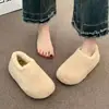 Zapatos Retro de Lana de Cordero Ropa de Abrigo para Mujer 2026 Otoño/Invierno Nueva Llegada Con Terciopelo Caliente Slip-on Persona Perezosa Zapatillas de Algodón de Punta Cerrada