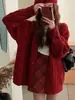 Cárdigan de punto suelto y casual estilo coreano, chaqueta suéter de punto trenzado liso para mujer, otoño/invierno 2026, estilo universitario