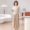 Verano 2026 Nuevo Estilo Ropa para Madres Cuello Redondo Manga Corta Conjunto de Dos Piezas Para Mediana Edad Adelgazante Rejuvenecedor Talla Grande Favorecedor Versátil Conjunto