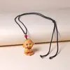 Colar Pingente para Pescoço Thuja Taihang Esculpido Doze Signos do Zodíaco Colar Pingente para Pescoço Criativo Esculpido à Mão Doze Signos do Zodíaco
