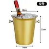 Balde de gelo em aço inoxidável, design elegante, adequado para bares, champanhe, uso comercial, cerveja, vinho tinto e uso doméstico; um pequeno balde de gelo criativo para fazer cubos de gelo
